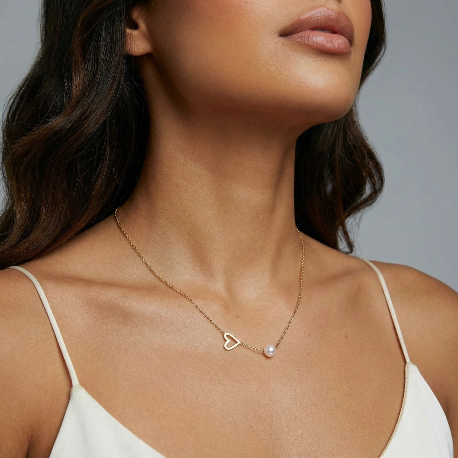 Collana ABBRACCIO Cuore e Perla | NAREVA